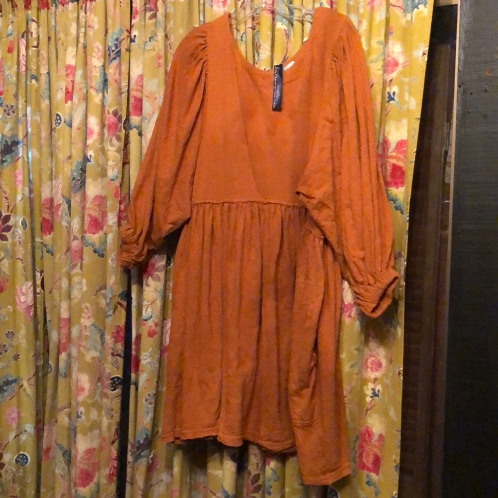 Free People Balloon Sleeve Tunic Dress Sz L